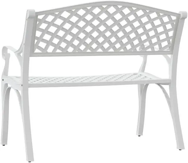 Alt view image 15 of 17 - vidaXL Patio Bench 40.2" Cast Aluminum White