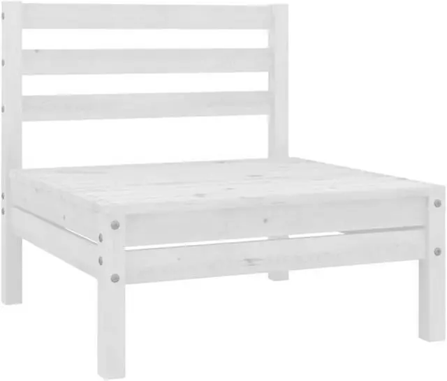 Alt view image 16 of 16 - vidaXL 3 Piece Patio Lounge Set White Solid Pinewood