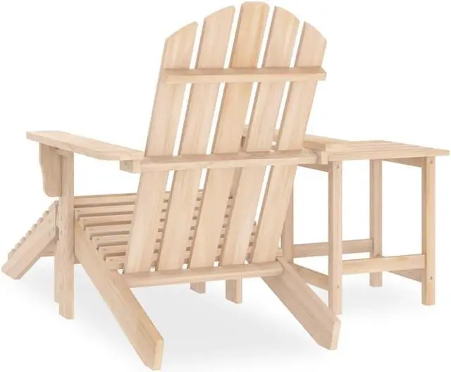 Alt view image 10 of 12 - vidaXL Patio Adirondack Chair with Ottoman and Table Solid Fir Wood