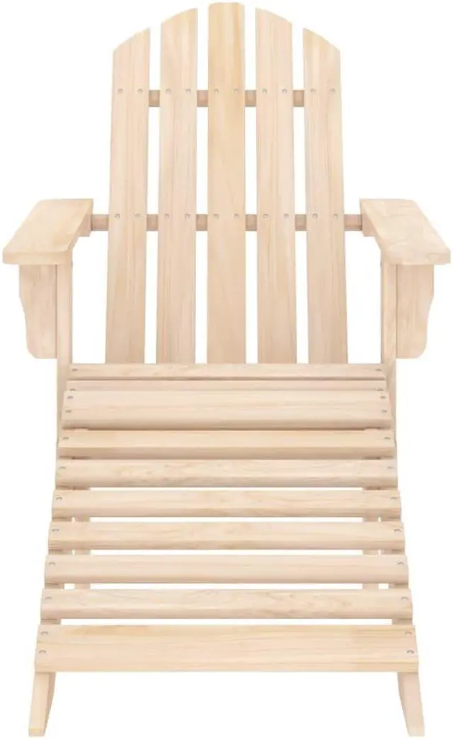 Alt view image 11 of 12 - vidaXL Patio Adirondack Chair with Ottoman and Table Solid Fir Wood