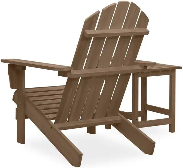 Alt view image 10 of 12 - vidaXL Patio Adirondack Chair with Table Solid Fir Wood Brown
