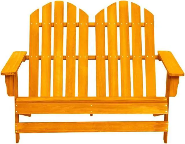 Alt view image 2 of 5 - vidaXL 2-Seater Patio Adirondack Chair Outdoor Furniture Solid Wood Fir Orange
