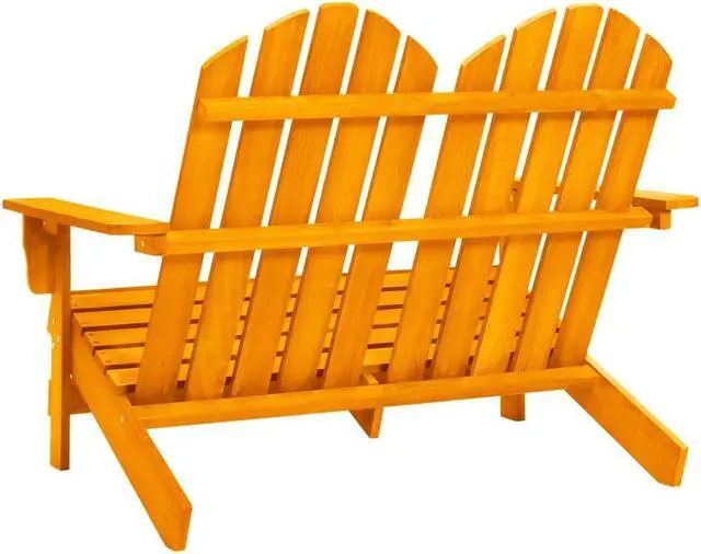 Alt view image 4 of 5 - vidaXL 2-Seater Patio Adirondack Chair Outdoor Furniture Solid Wood Fir Orange