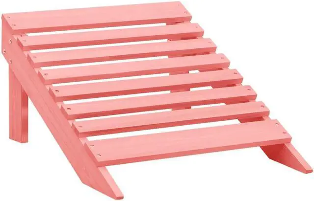 Alt view image 12 of 12 - vidaXL Patio Adirondack Chair with Ottoman Solid Fir Wood Pink