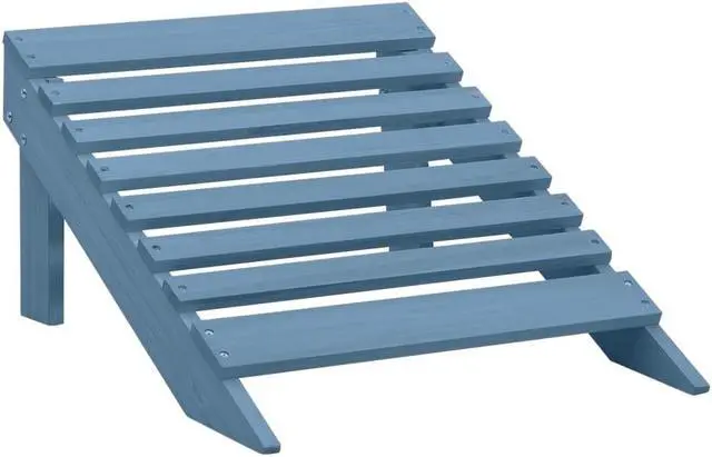 Alt view image 12 of 19 - vidaXL Patio Adirondack Chair with Ottoman Solid Fir Wood Blue