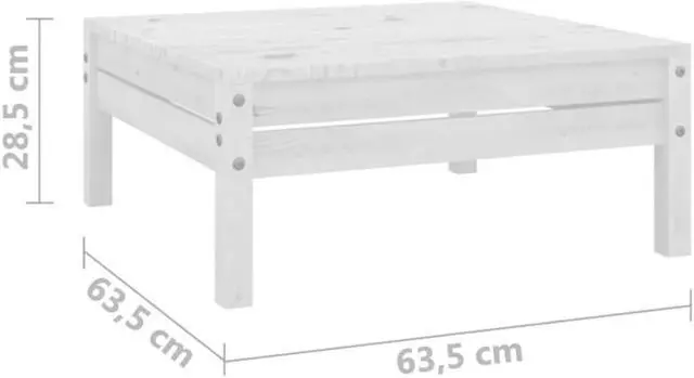 Alt view image 14 of 16 - vidaXL 3 Piece Patio Lounge Set White Solid Pinewood