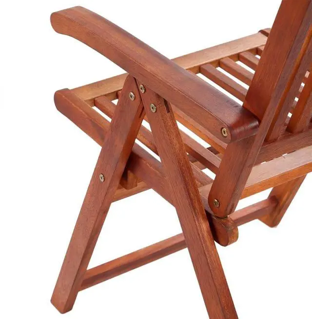 Alt view image 12 of 14 - vidaXL Folding Garden Chairs 2 pcs Solid Acacia Wood Brown