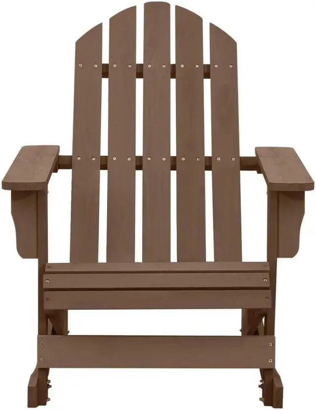 Alt view image 13 of 15 - vidaXL Adirondack Rocking Chair Porch Rocker Outdoor Patio Chair Wood Brown