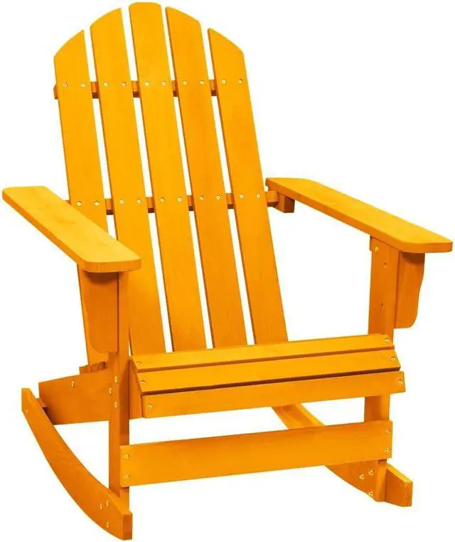 Alt view image 7 of 11 - vidaXL Patio Adirondack Rocking Chair Solid Fir Wood Orange