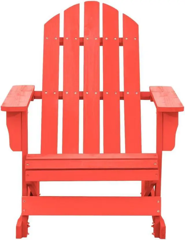 Alt view image 8 of 11 - vidaXL Patio Rocking Adirondack Chair Solid Fir Wood Red