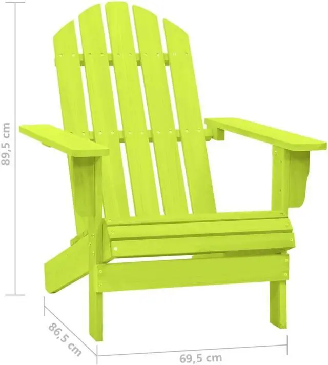 Alt view image 4 of 6 - vidaXL Patio Adirondack Chair Solid Fir Wood Green