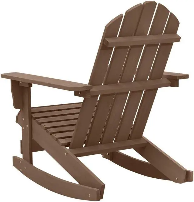 Alt view image 14 of 15 - vidaXL Adirondack Rocking Chair Porch Rocker Outdoor Patio Chair Wood Brown