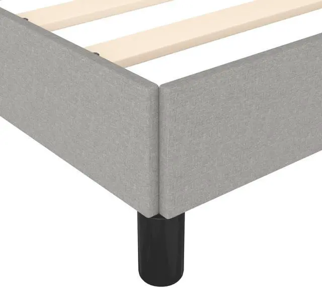 Alt view image 15 of 16 - vidaXL Bed Frame Light Grey
