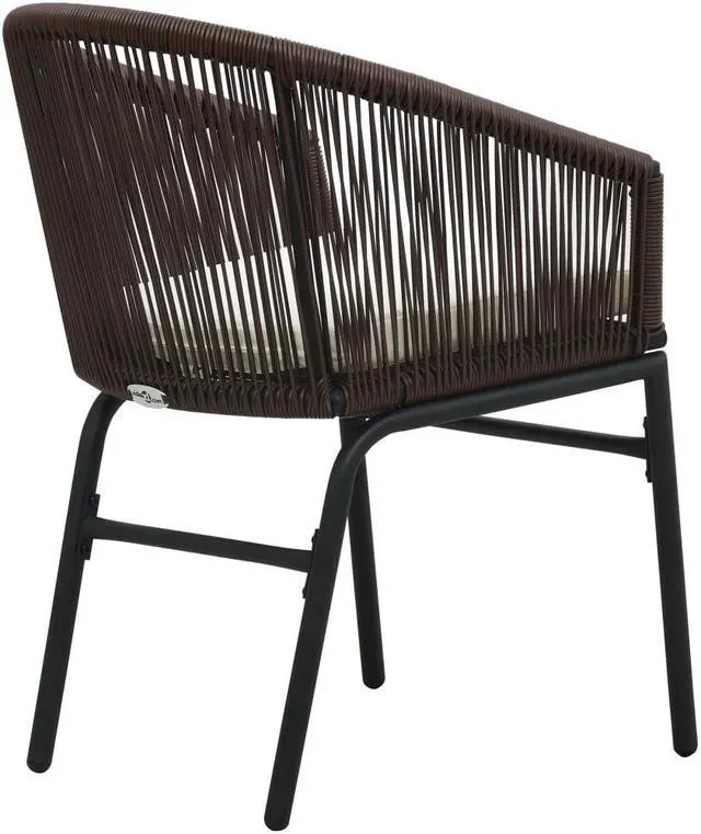 Alt view image 11 of 12 - vidaXL 3 Piece Bistro Set with Cushions PVC Rattan Brown