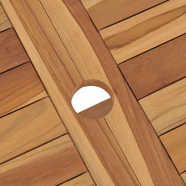 Alt view image 5 of 7 - vidaXL Patio Dining Set 5 Piece Outdoor Folding Table Chairs Solid Teak Wood