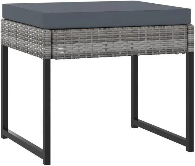 Alt view image 6 of 6 - vidaXL Patio Dining Set 9 Piece Outdoor Table and Chairs Poly Rattan Gray