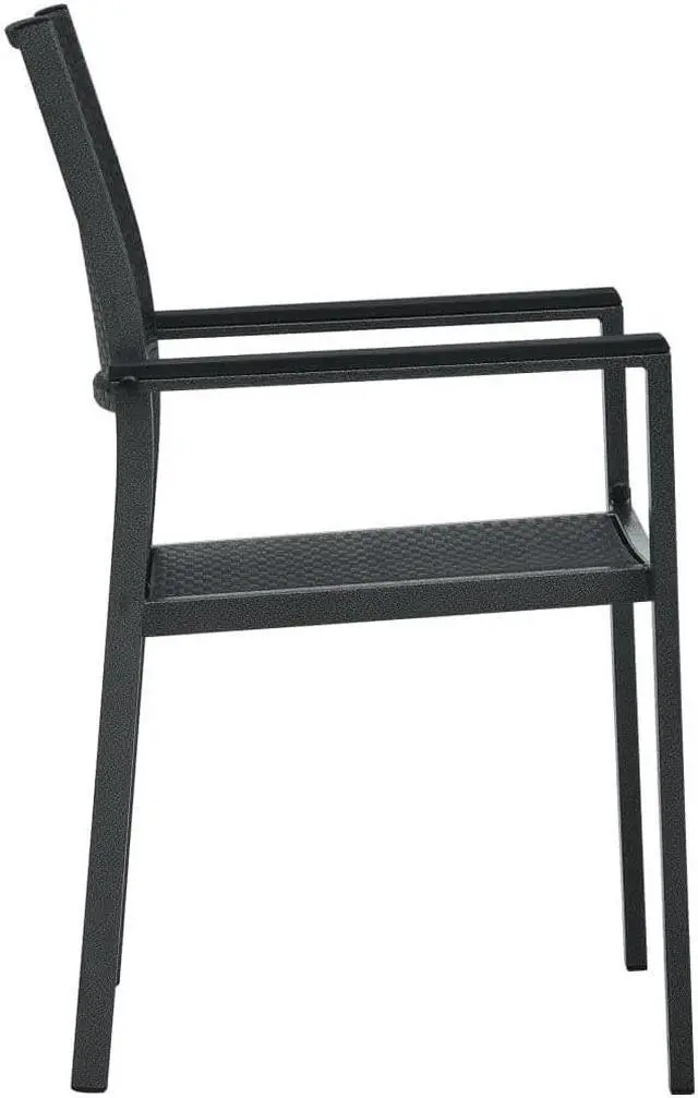 Alt view image 5 of 6 - vidaXL Patio Dining Set Outdoor Dining Set Table and Chair Set 5 Piece Black