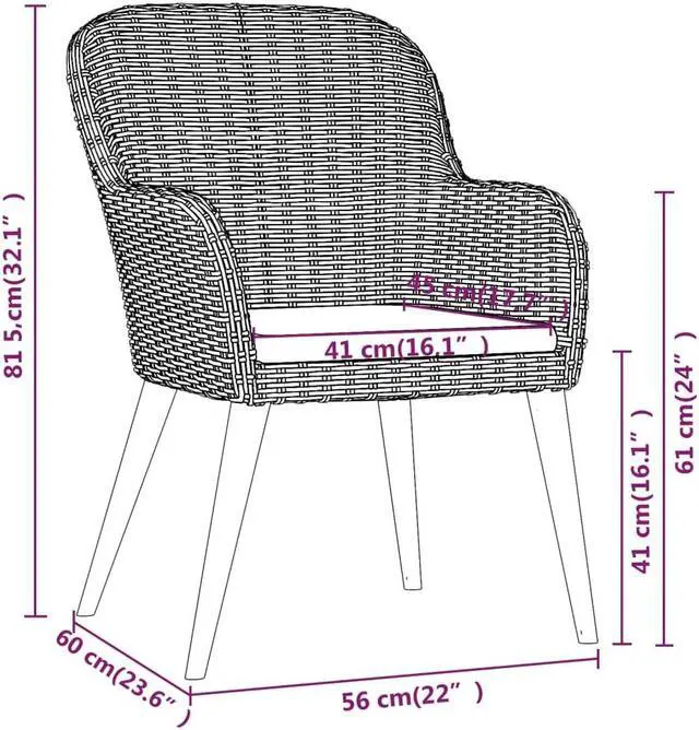 Alt view image 4 of 7 - vidaXL Patio Dining Set Outdoor Dining Set Table and Chair Set 3 Piece Black