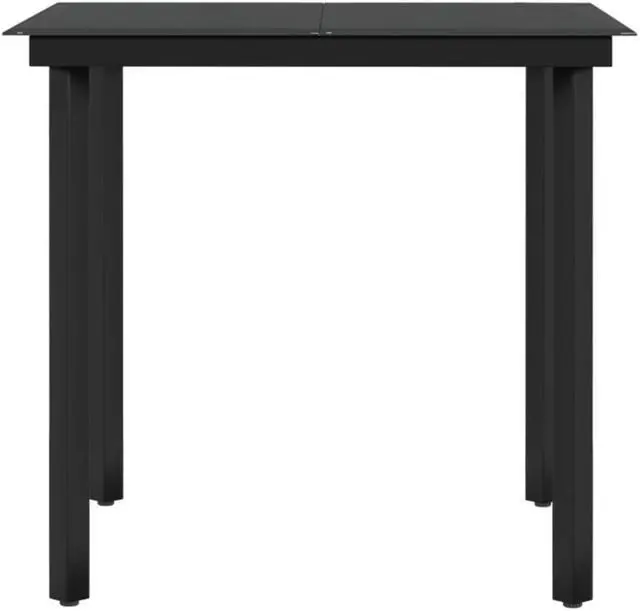 Alt view image 5 of 7 - vidaXL Patio Dining Set Outdoor Dining Set Table and Chair Set 3 Piece Black