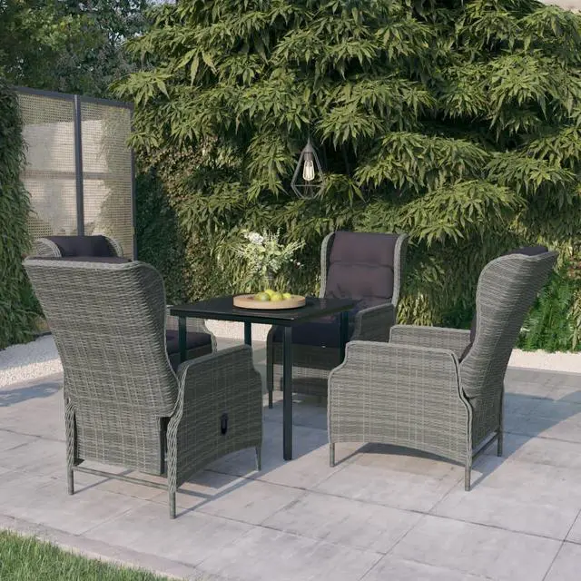 Main image of vidaXL Patio Dining Set Outdoor Dining Set Table and Chair 5 Piece Light Gray