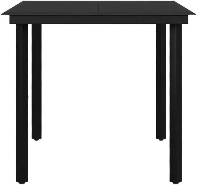 Alt view image 5 of 6 - vidaXL Patio Dining Set 5 Piece with Cushions Poly Rattan and Glass Chair