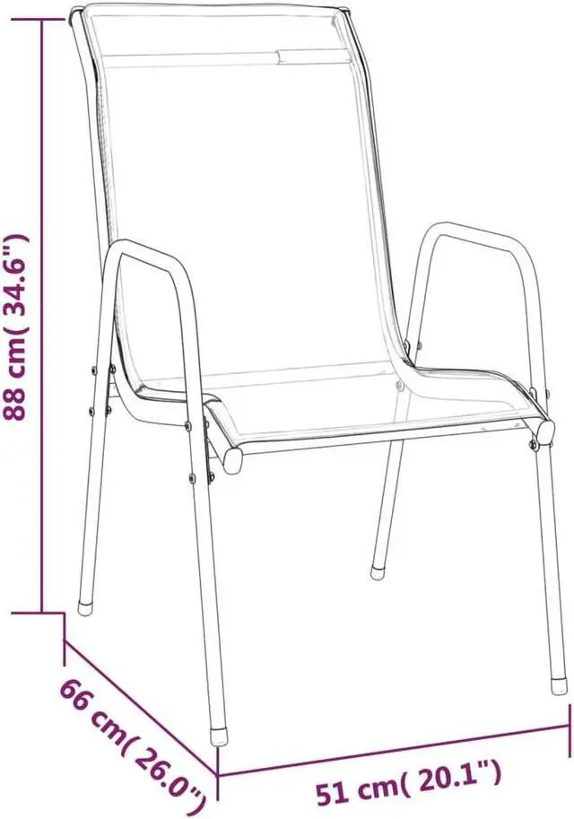 Alt view image 4 of 6 - vidaXL Patio Dining Set Outdoor Furniture 5 Piece Black Steel and Textilene