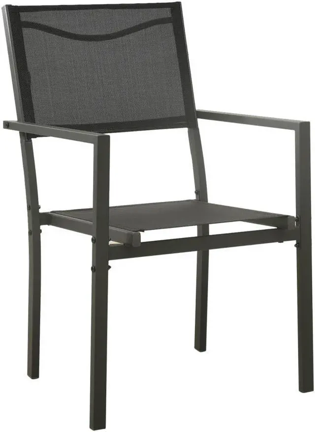 Alt view image 3 of 6 - vidaXL Patio Dining Set Outdoor Furniture 3 Piece Black Steel and Textilene