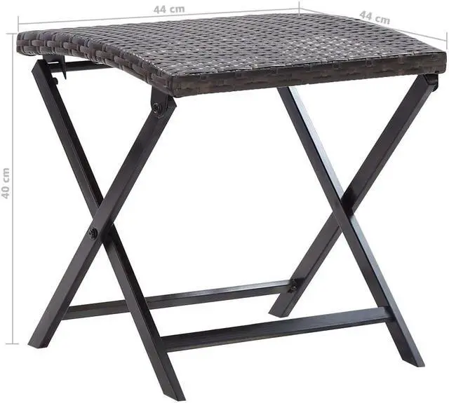 Alt view image 4 of 4 - vidaXL Outdoor Furniture Patio Portable Folding Bar Stool Poly Rattan Brown