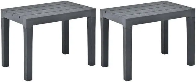 Alt view image 11 of 11 - vidaXL 2x Patio Benches Anthracite Plastic Outdoor Garden Poolside Chairs Seat