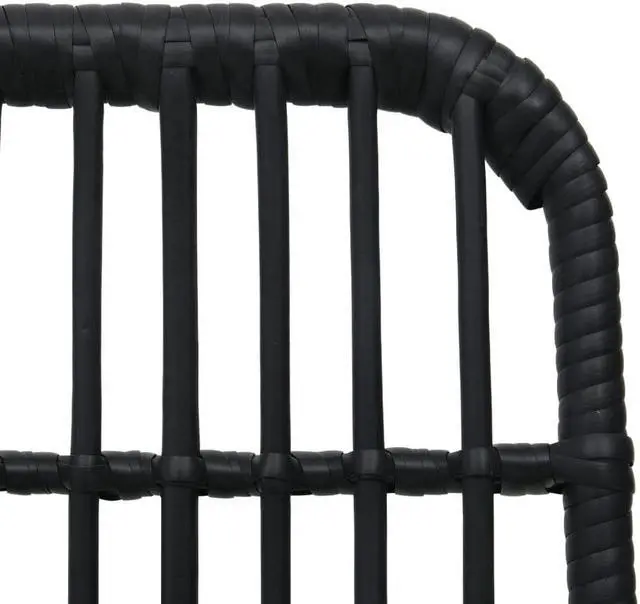 Alt view image 13 of 14 - vidaXL Garden Chair Set of 2 Black PE Rattan, Powder-Coated Steel