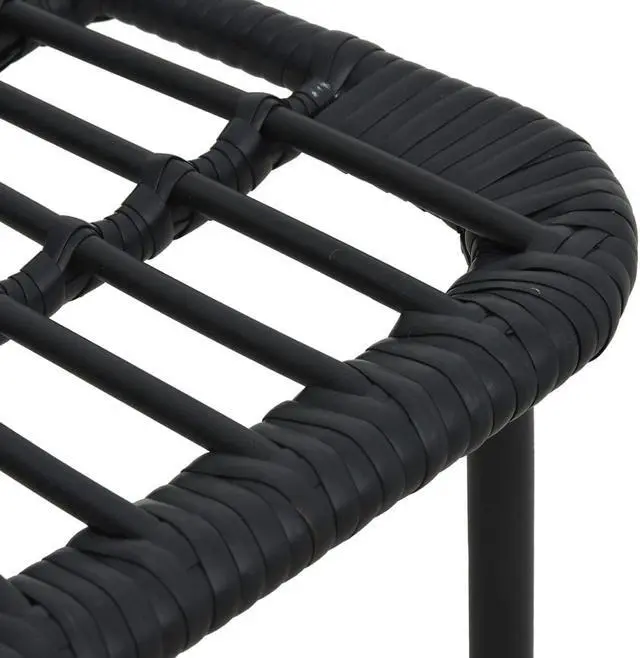 Alt view image 14 of 14 - vidaXL Garden Chair Set of 2 Black PE Rattan, Powder-Coated Steel