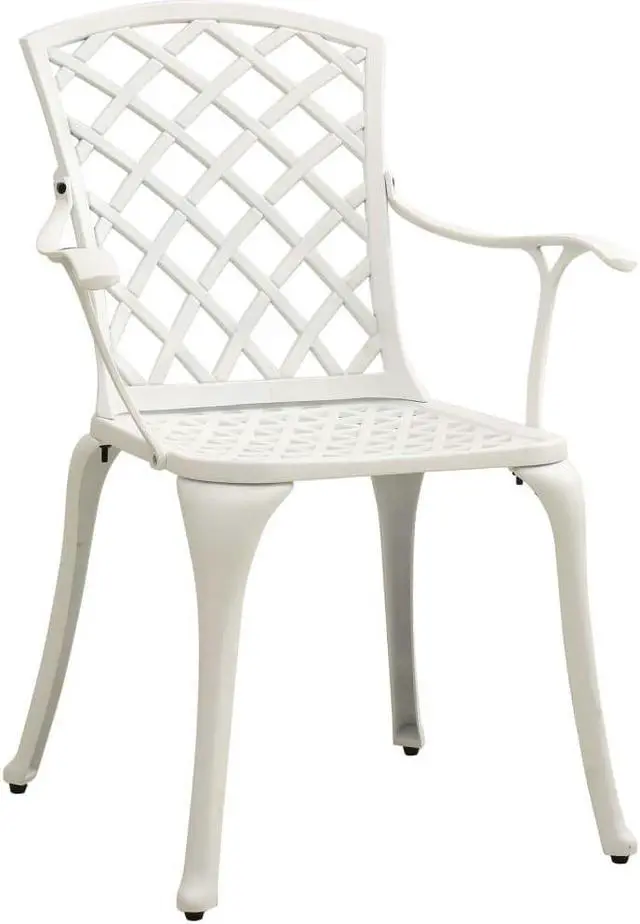 Alt view image 11 of 15 - vidaXL Garden Chairs 2 pcs Cast Aluminum White