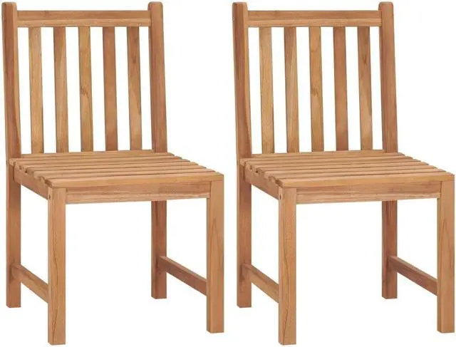 Alt view image 8 of 19 - vidaXL Garden Chairs 2 pcs Solid Teak Wood