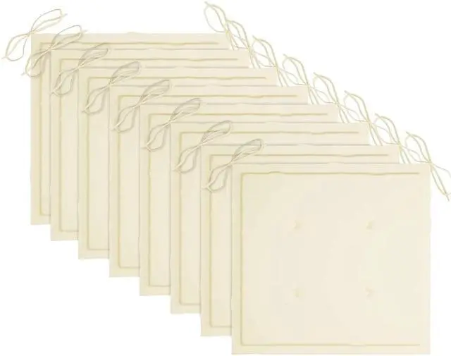 Alt view image 5 of 7 - vidaXL 8x Solid Teak Wood Stacking Patio Chairs with Cushions Garden Chairs