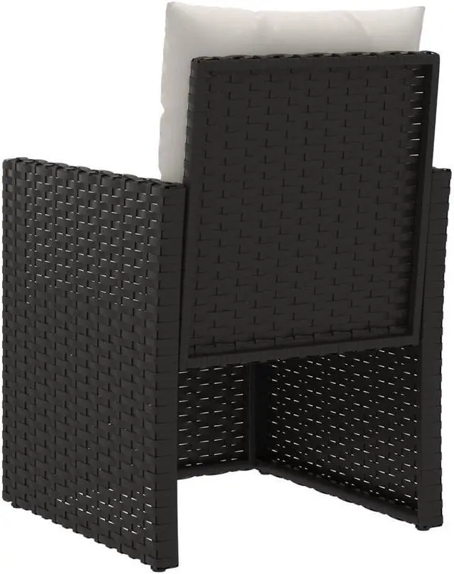Alt view image 5 of 7 - vidaXL Patio Chair All Weather Outdoor Furniture with Cushions Black Poly Rattan