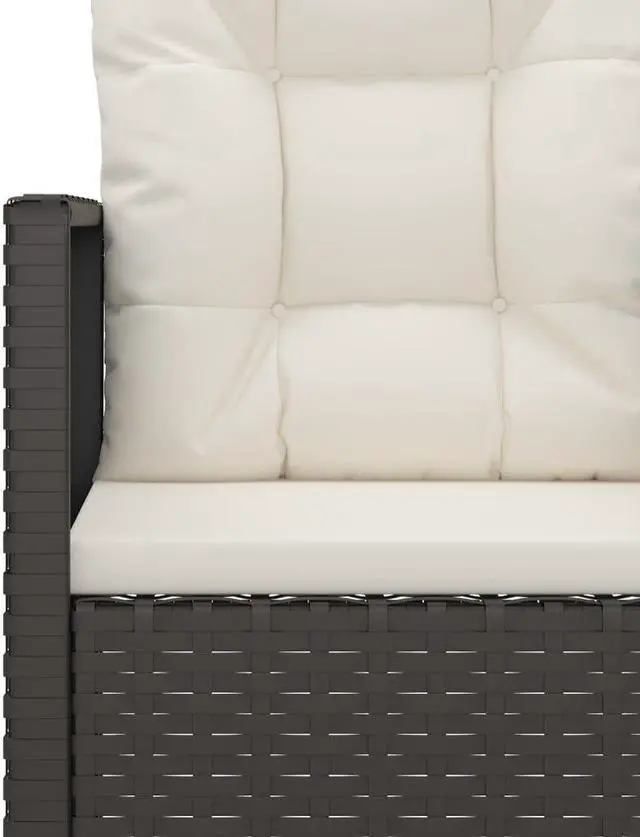Alt view image 7 of 7 - vidaXL Patio Chair All Weather Outdoor Furniture with Cushions Black Poly Rattan