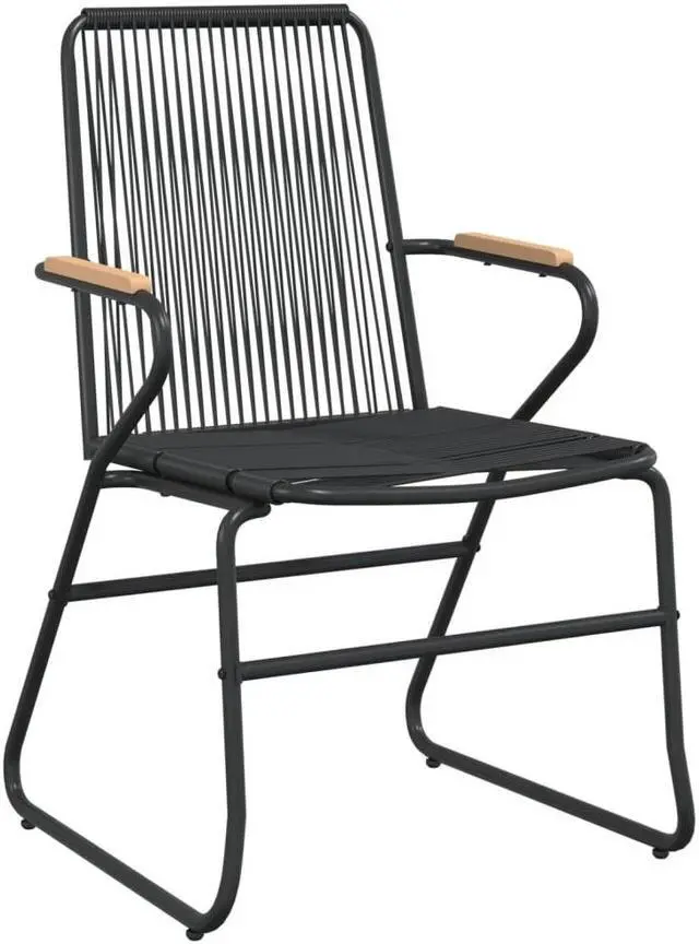 Alt view image 5 of 7 - vidaXL Patio Chair 4 Pcs Patio Seat Outdoor Chair for Deck Black PVC Rattan