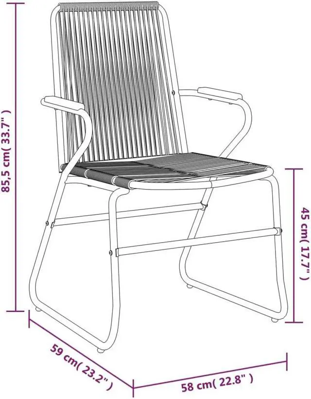 Alt view image 6 of 7 - vidaXL Patio Chair 4 Pcs Patio Seat Outdoor Chair for Deck Black PVC Rattan