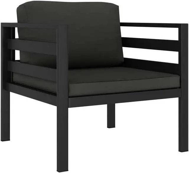 Alt view image 7 of 12 - vidaXL Single Sofa with Cushions Aluminum Anthracite