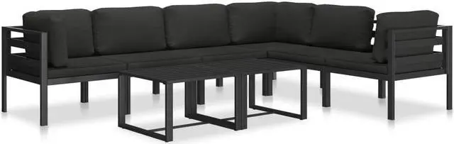 Alt view image 8 of 12 - vidaXL Single Sofa with Cushions Aluminum Anthracite