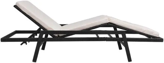 Alt view image 13 of 14 - vidaXL Sun Lounger with Cushion Poly Rattan Black