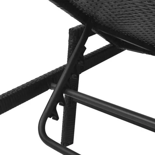 Alt view image 14 of 14 - vidaXL Sun Lounger with Cushion Poly Rattan Black