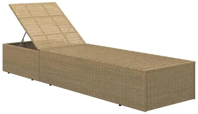 Alt view image 13 of 13 - vidaXL Sunlounger Poly Rattan Brown and Dark Gray