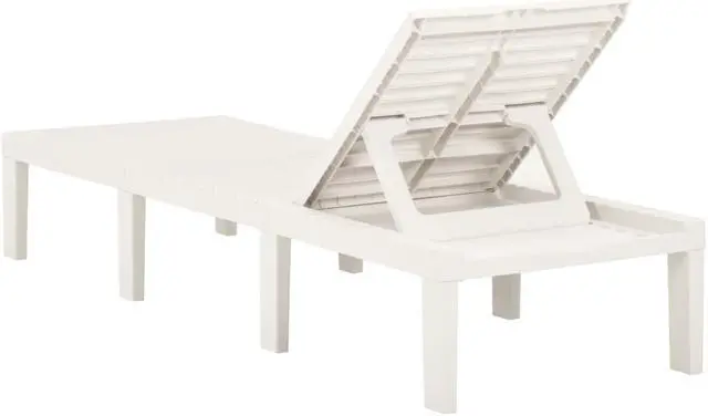 Alt view image 11 of 13 - vidaXL Sun Lounger Plastic White