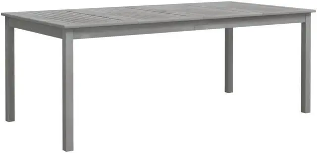 Alt view image 6 of 10 - vidaXL Patio Table Gray 78.7"x39.4"x29.5" Solid Wood Acacia