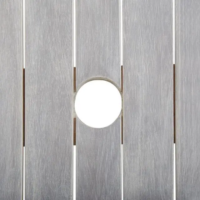 Alt view image 9 of 10 - vidaXL Patio Table Gray 78.7"x39.4"x29.5" Solid Wood Acacia