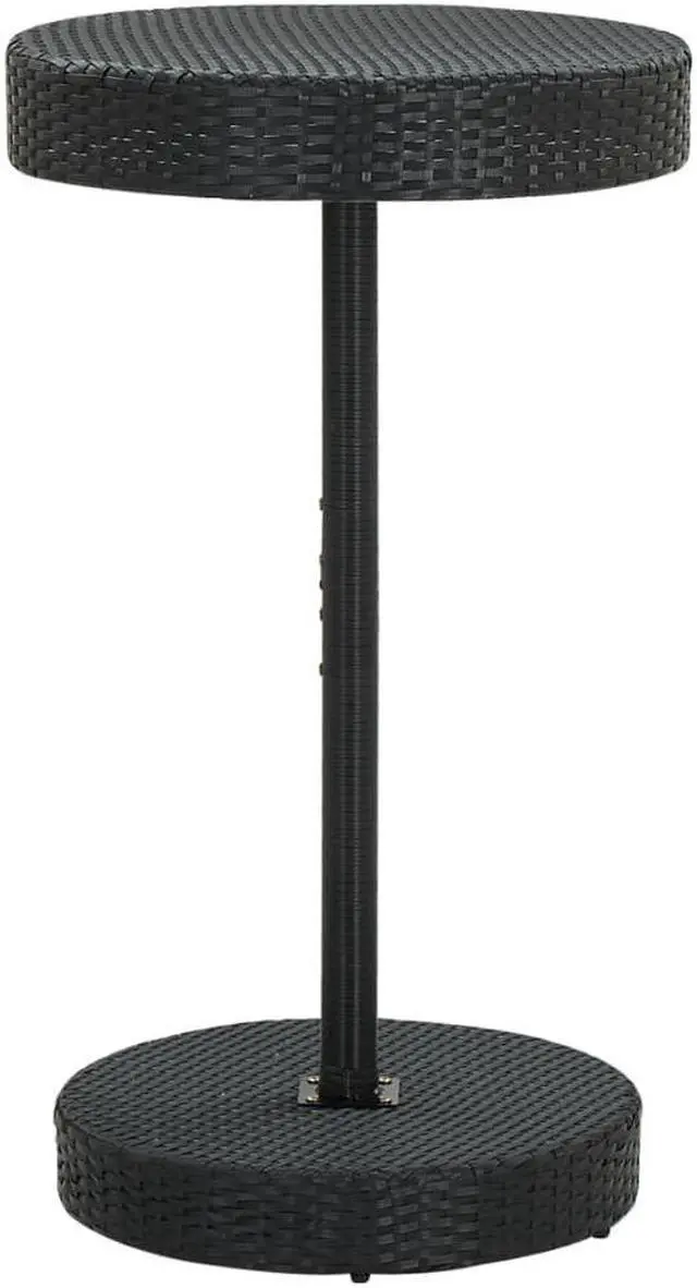 Alt view image 10 of 11 - vidaXL Patio Table Black 23.8" Poly Rattan Outdoor Garden Coffee Tea Table