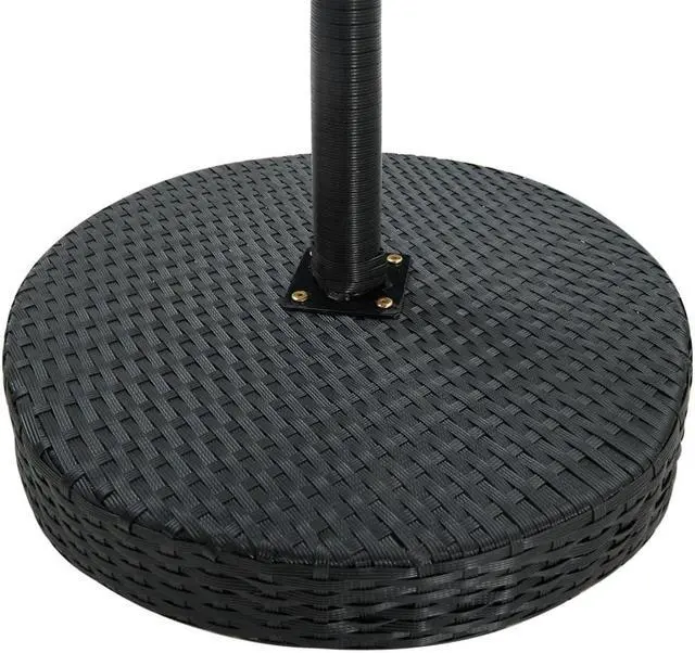 Alt view image 11 of 11 - vidaXL Patio Table Black 23.8" Poly Rattan Outdoor Garden Coffee Tea Table