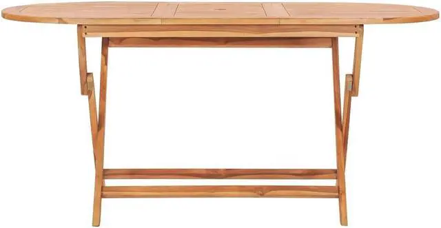 Alt view image 10 of 10 - vidaXL Solid Teak Wood Folding Patio Table Weather Resistant 62.9" Dining