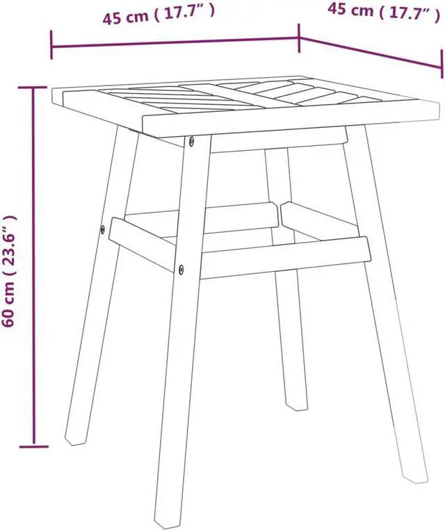 Alt view image 7 of 7 - vidaXL Outdoor Side Table Tea Table for Porch Deck Garden Solid Wood Acacia